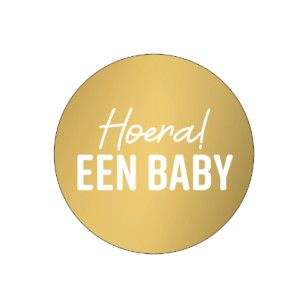 Voorbijgaand bolvormig Bladeren verzamelen Stickers - Hoera! Een baby goud/wit - Kraamfeestwinkel | Iedere geboorte  verdient een feestje!
