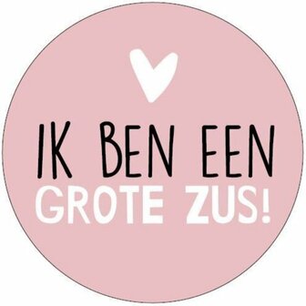 sticker roze ik ben een grote zus